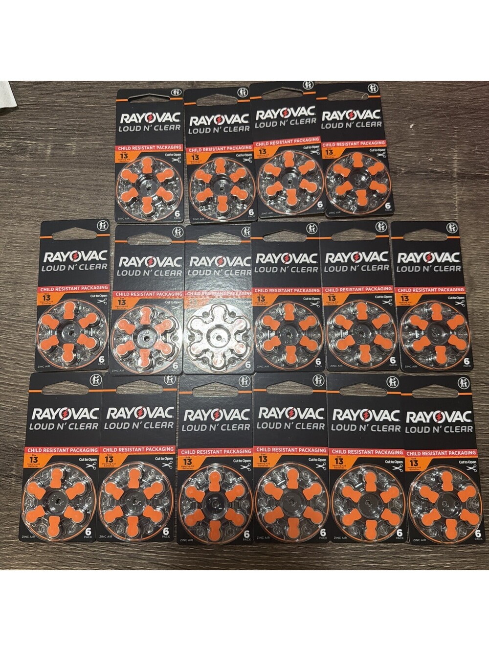 Lot Of 16 Pks RAYOVAC Loud N Clear Size 13 Hearing Aid Batteries Exp: Oct 2028